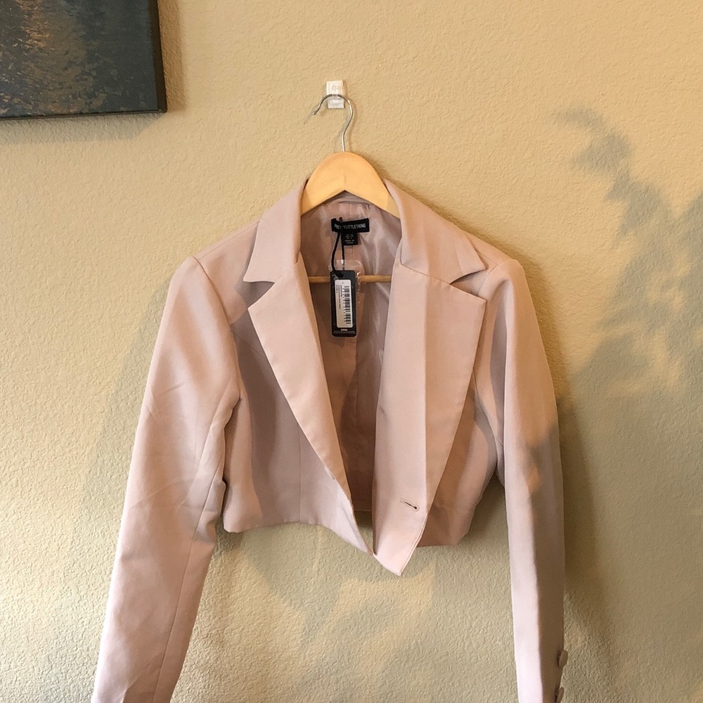 Beige Double-Breasted Jacket S/M
